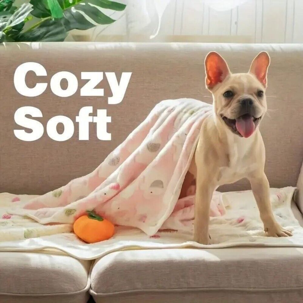 Pet Blanket Pink with Cute Elephants Size S Super Cozy NEW 23x16